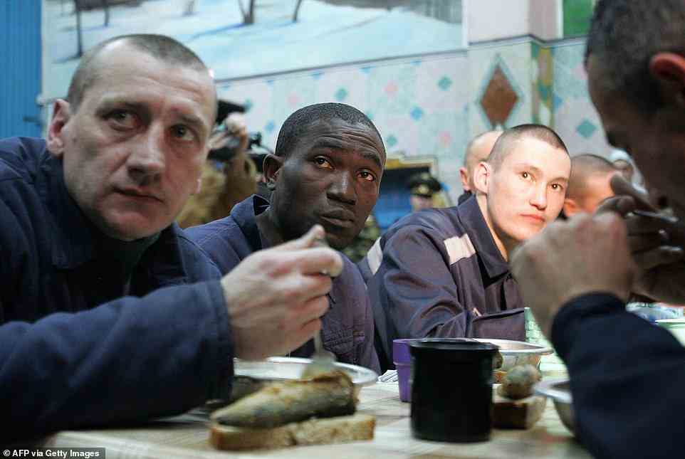 A picture taken in March of 2007 shows prisoners dining at a facility in Mordovia
