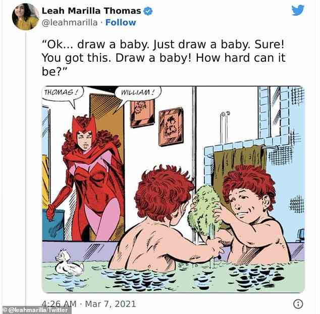 Huch!  Leah Marilla Thomas aus London hat diesen urkomischen Comic geteilt, der ein Baby in einer Badewanne zeigen soll, aber eher wie ein alter Mann aussieht
