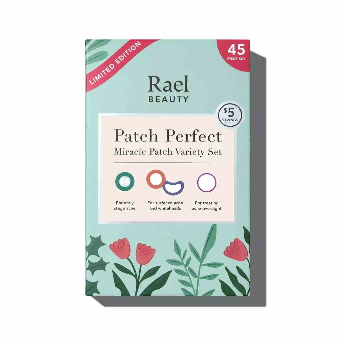 Rael Patch Perfect Miracle Patch Variety Set blaue Blumenbox auf weißem Hintergrund