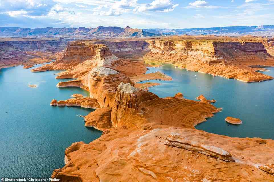 The American West goes in the category of 'Destinations Suffering From Water Crises'. Above is the region's Lake Powell reservoir