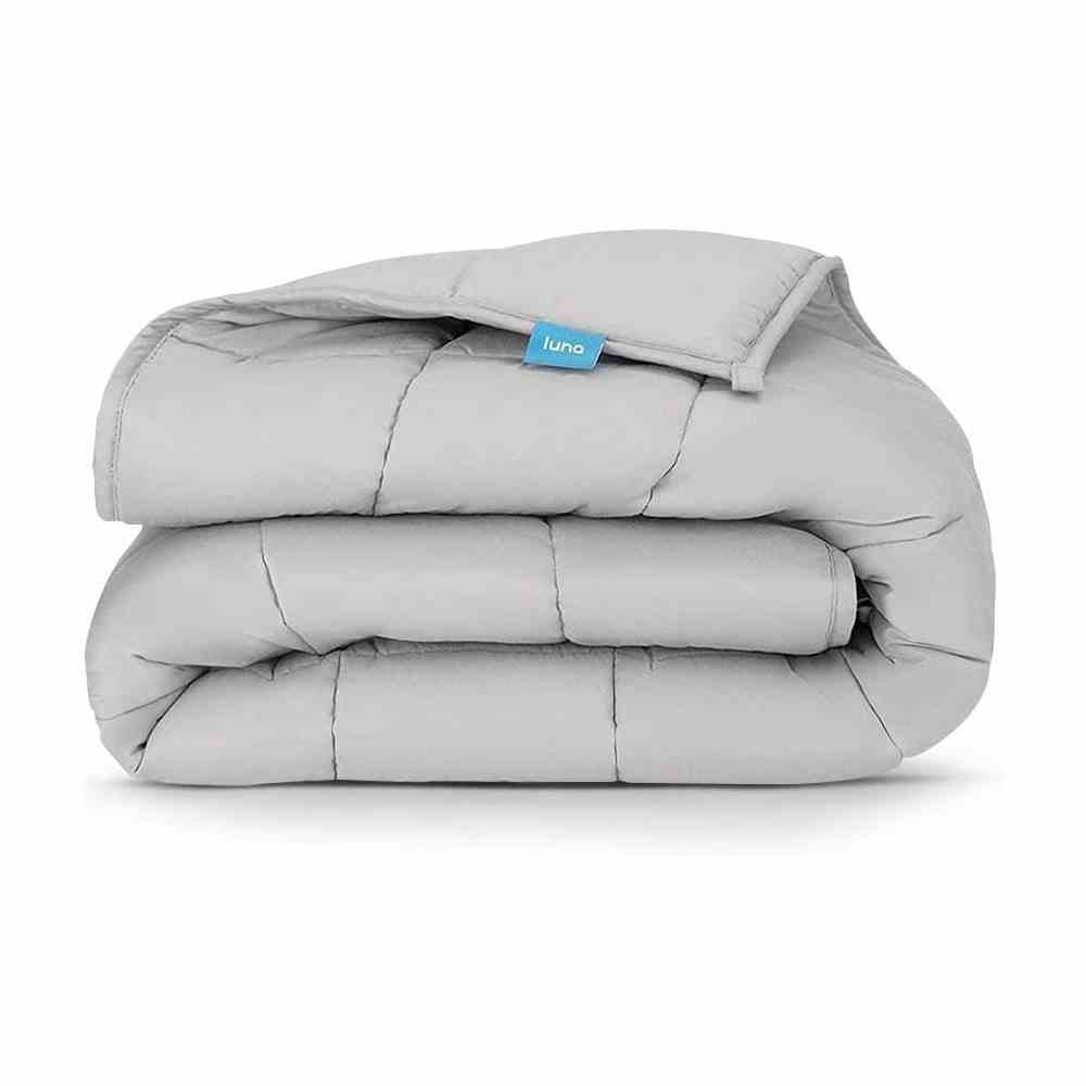 Cooling Weighted Blanket grey blanket on white background