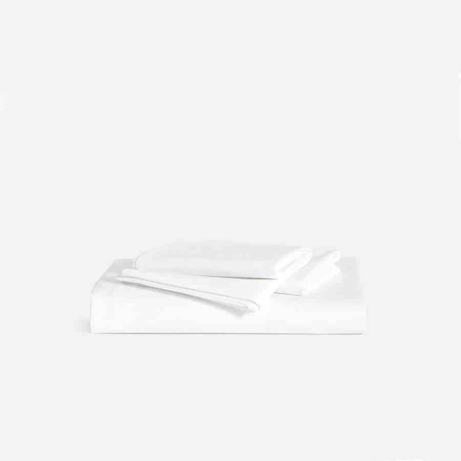 Cotton Percale Sheets white sheets on white background