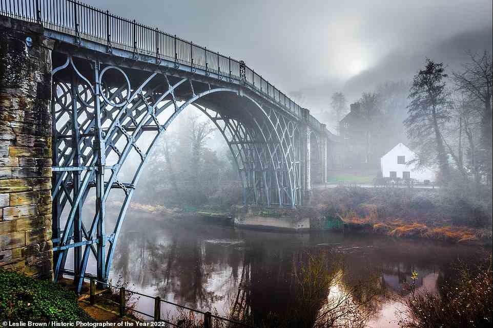 This striking photograph, shortlisted in the Historic England category, shows The Iron Bridge over the River Severn in Shropshire. It's famed as the first major bridge in the world to be made from iron