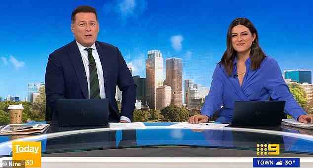Sarah has filled in for Ally in the past. Pictured alongside Karl Stefanovic on the Today show