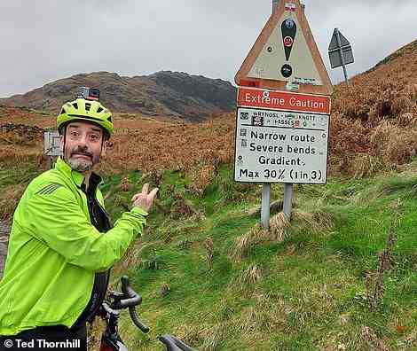 A sign letting road users know what they're in for as they approach Wrynose Pass and Hardknott Pass