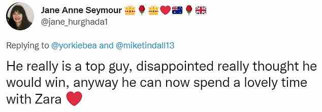 Nachdem Prinzessin Beatrice Mike nach seinem Dschungelausgang gelobt hatte, gingen andere Zuschauer zu Twitter, um ihre Zuneigung für den Ex-Rugbyspieler auszudrücken