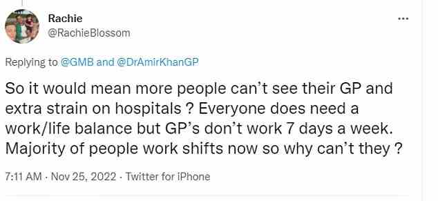 Others like Rachie Blossom said the move could just pile even more pressure on NHS hospitals with patients unable to see their family doctor going to A&E instead