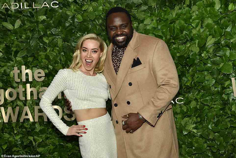 Crossing paths with other stars: The actress took a quick snap with Brian Tyree Henry as the two crossed paths on the red carpet