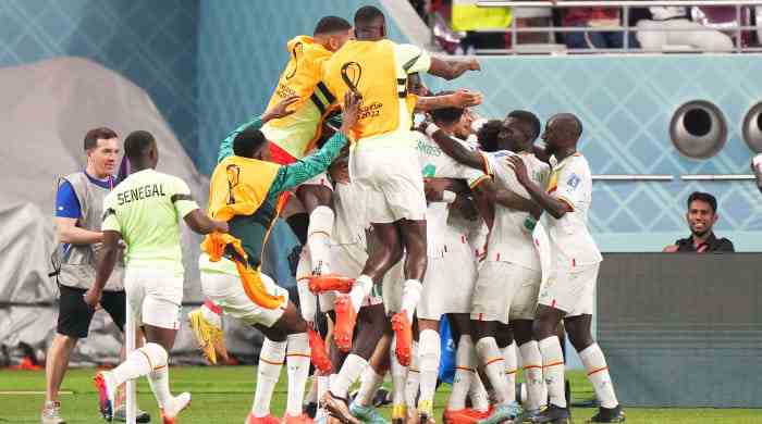 Senegal feiert gegen Ecuador.