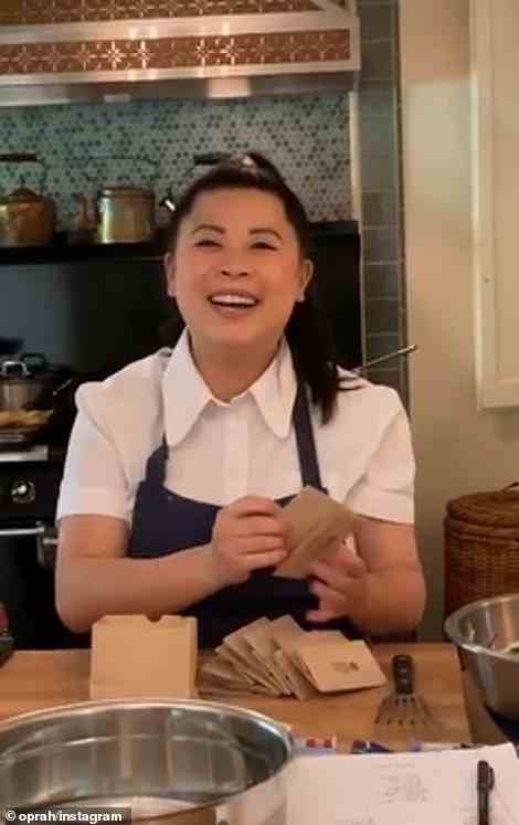 Living the life: In the past, she has shared numerous other videos of personal chefs preparing food for her in her house