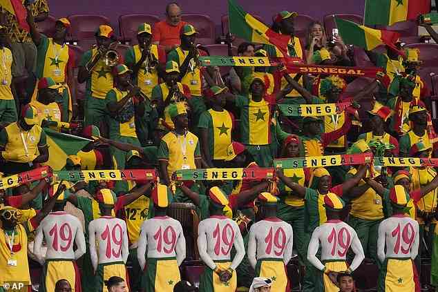 Eine Gruppe von Fans bemalte ihre Körper mit Diops Nummer 19 als Hommage an ihren Nationalhelden