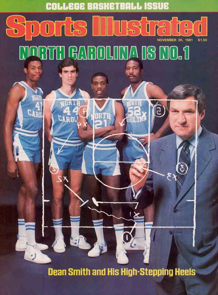 Dean Smith und vier Spieler aus North Carolina auf dem Cover von Sports Illustrated im Jahr 1981
