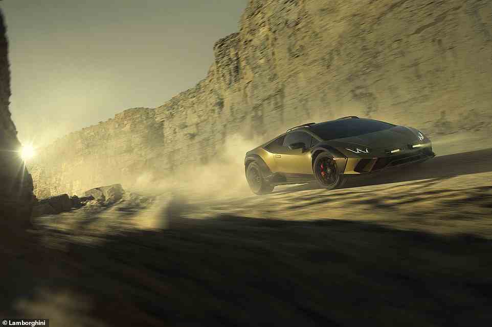 Lamborghini has been forced to dramatically reduce its top speed, cutting it from the Huracan Evo's eye-boggling 202mph to a relatively pedestrian 160mph, which is the maximum speed the all-terrain tyres can endure
