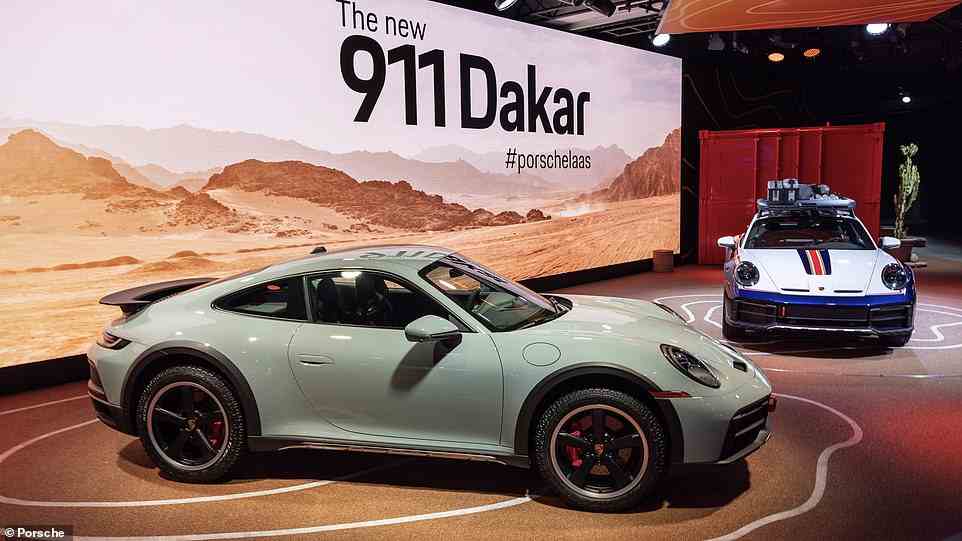 It's not just Lamborghini that's at it: This is the new Porsche 911 Dakar, which is a stilted version of the brand's iconic sports car