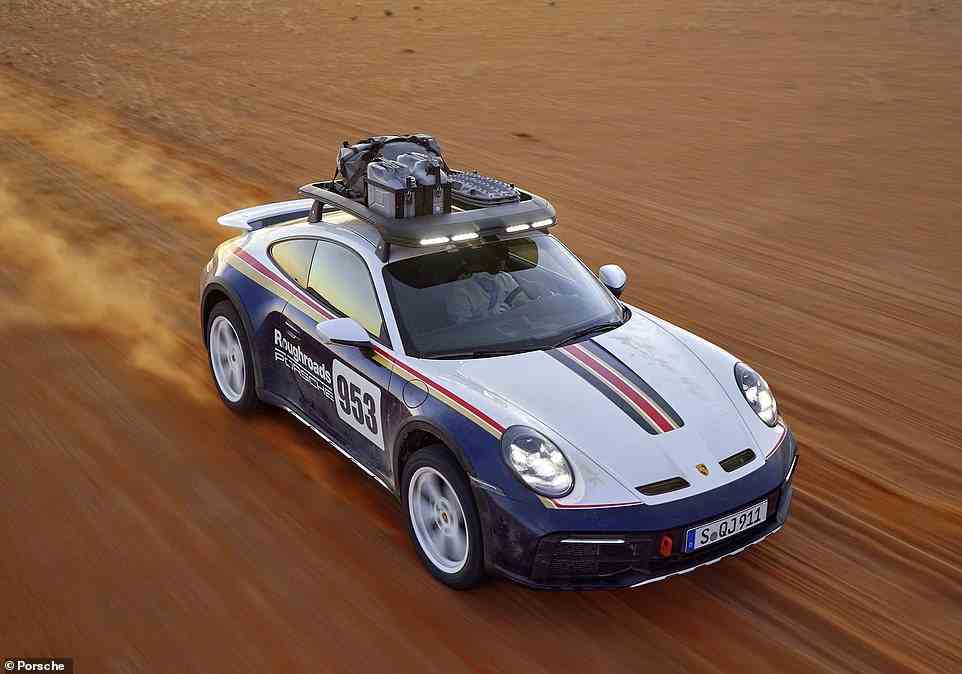 The German car giant has created it as a tribute to the Porsche 953 that won the 1984 Paris-Dakar rally - and you can even spec it to have the 'Rally Design Package'. This will see it delivered in a replica of the Rothmans livery from the '84 machine