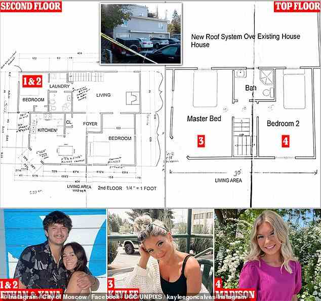 This schematic of the house shows where Ethan, Xana, Kaylee and Madison were found dead