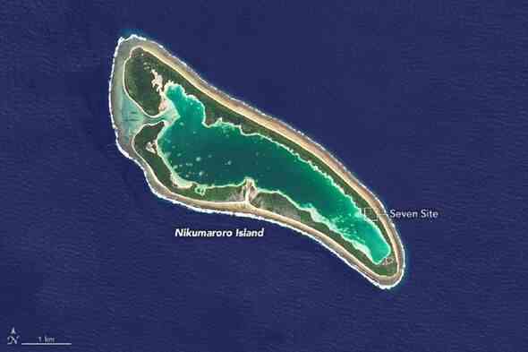 Nikumaroro vom Weltraum aus gesehen