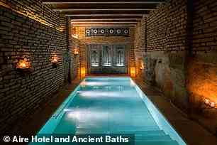 Aire Hotel and Ancient Baths verfügt über ein restauriertes antikes arabisches Bad und Spa (oben)