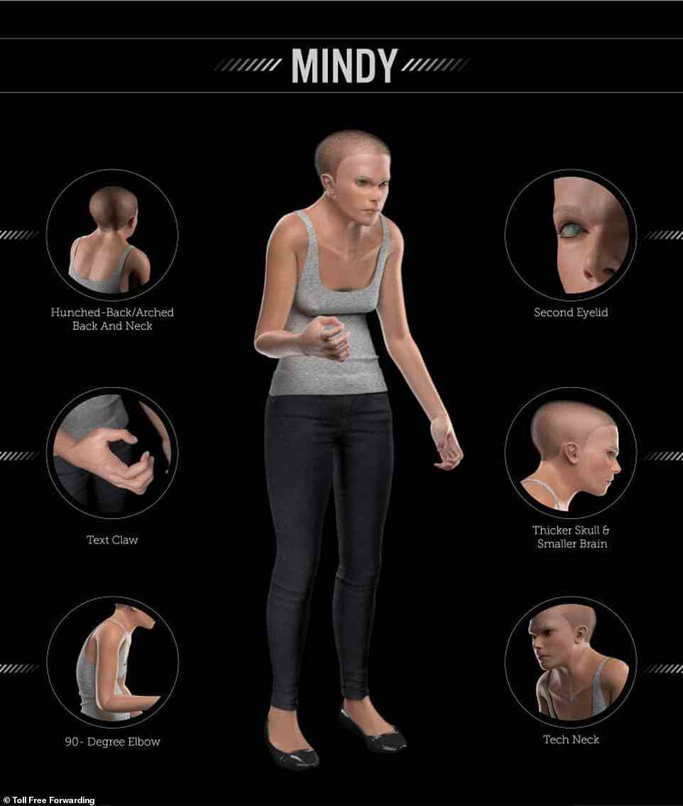 Forscher haben ein groteskes Modell namens „Mindy“ geschaffen, das ihrer Meinung nach einen Eindruck davon vermittelt, wie Menschen in weniger als 800 Jahren aussehen könnten.