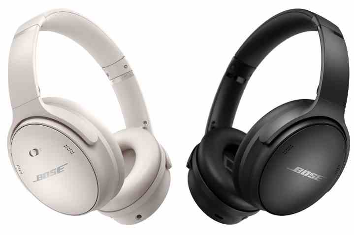 Bose QuietComfort 45 Kopfhörer in den Farben Schwarz und Weiß.