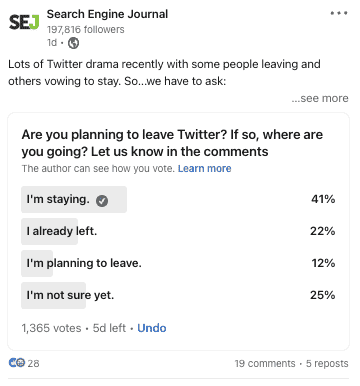 Die meisten von Ihnen verlassen Twitter nicht, wie die Umfrageergebnisse zeigen
