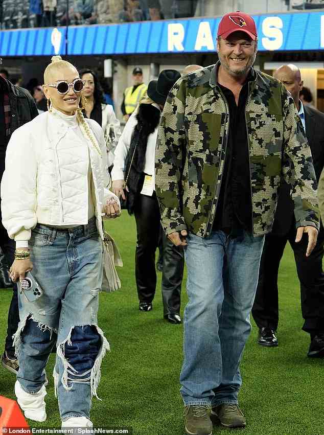 Da sind sie: Gwen Stefani und Blake Shelton besuchten am Sonntagabend das Spiel Rams vs. Cardinals im SoFi Stadium in Inglewood