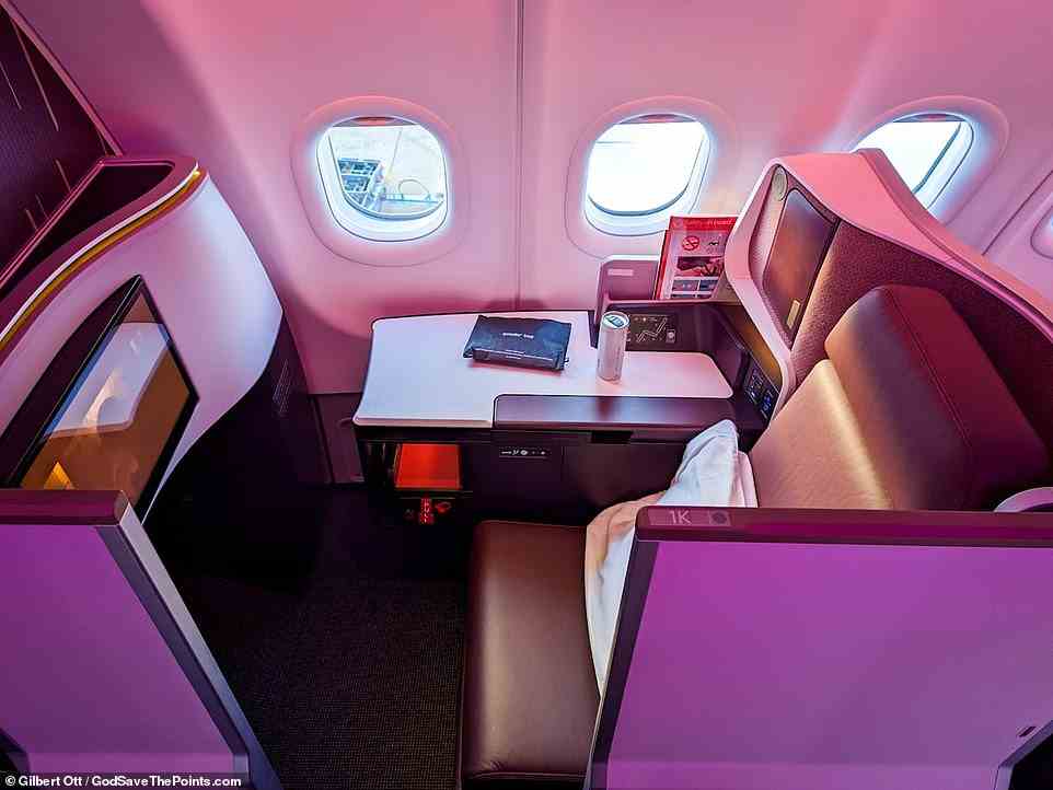 Pictured above is Gilbert Ott's seat on the inaugural Virgin Atlantic A330neo flight from Heathrow to Tampa