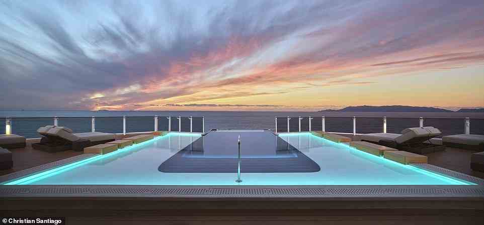 Ailbhe MacMahon boards Norwegian Prima, Norwegian Cruise Line's latest cruise ship, for its inaugural sailing. Above is the melt-into-the-horizon infinity pool that's 'hidden away' in The Haven, an exclusive area at the back of the ship