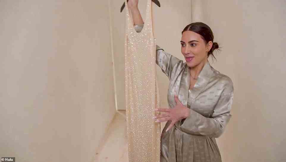 Shape shifter: Kim Kardashian clamed she's a 'shape shifter' who can 'squeeze into anything' as she tried to obtain Marilyn Monroe's iconic 'Happy Birthday Mr. President' dress for the Met Gala in this week's episode of Hulu's The Kardashians
