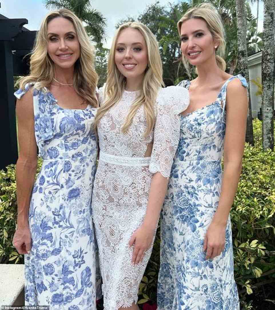 Tiffany Trump celebrated her upcoming wedding to billionaire fiance Michael Boulos at a lavish Miami bridal shower this weekend - when she was joined by half-sister Ivanka and sister-in-law Lara