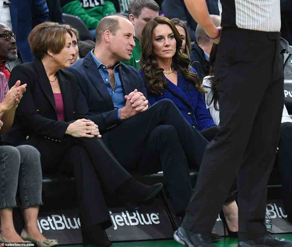 Das Paar hatte die besten Plätze im Haus für das Spiel, bei dem die Boston Celtics gegen die Miami Heat antreten