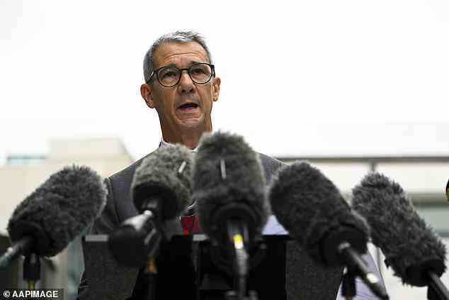 ACT Director of Public Prosecutions Shane Drumgold (pictured) abandoned the case after doctors warned it pose an 'significant and unacceptable risk' to Ms Higgins mental health