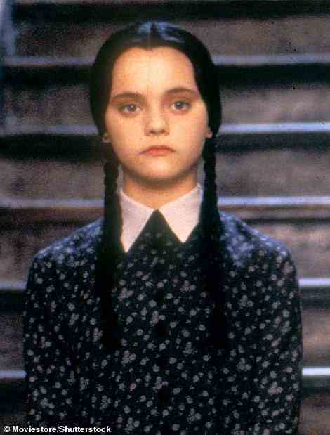 'I've never played someone that has been portrayed before, especially so flawlessly,' she admitted. 'It's weird to do something that people have already created expectations and ideas of.' Christina Ricci is seen as Wednesday