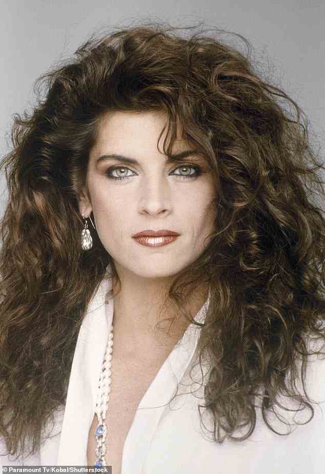 Kirstie Alley, pictured in a headshot for TV sitcom Cheers, seen in 1987