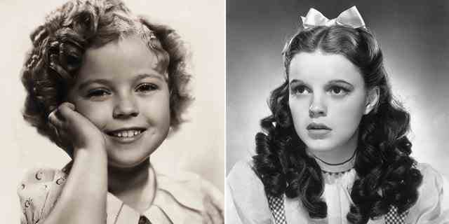 Die anderen Kinderstars Shirley Temple (links) und Judy Garland (rechts) machten ebenfalls schockierende Anschuldigungen über ihre Zeit in Hollywood.