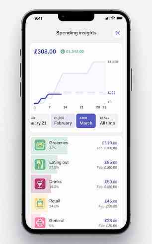 Die Kroo-App bietet Kunden, wie viele andere App-basierte Konten, eine Aufschlüsselung ihrer Ausgabegewohnheiten