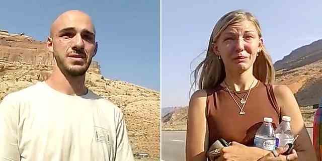 Brian Laundrie und Gabby Pettio wurden in der Bodycam der Polizei von Moab während eines Stopps wegen häuslicher Gewalt am 12. August 2021 abgebildet, der zu einer Klage wegen widerrechtlicher Tötung ihrer Familie gegen Moab führte.
