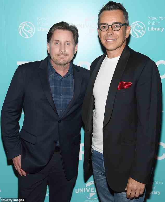 Emilio Estevez mit Bouderau bei der Premiere des Films The Public von 2019, an dem das Paar zusammengearbeitet hat