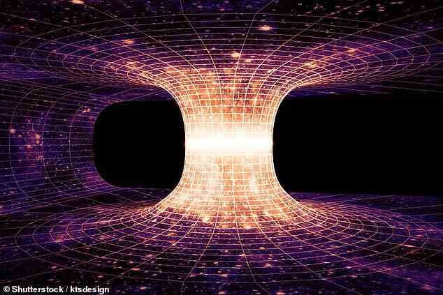 Einstein said that the force of gravity is described as a curvature, or warping, of space-time. With enough gravity, in theory, the curving of space-time could form a loop with itself - a wormhole (stock image)