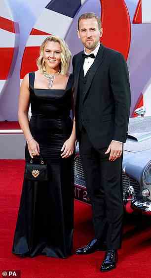 Harry Kane and wife Katie met as children at Chingford Foundation School in Waltham Forest. Pictured at the world Premiere of No Time To Die, at the Royal Albert Hall on September 28, 2021