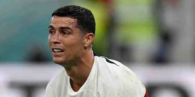 Portugals Stürmer Nr. 07 Cristiano Ronaldo reagiert, nachdem sein Team am 10.