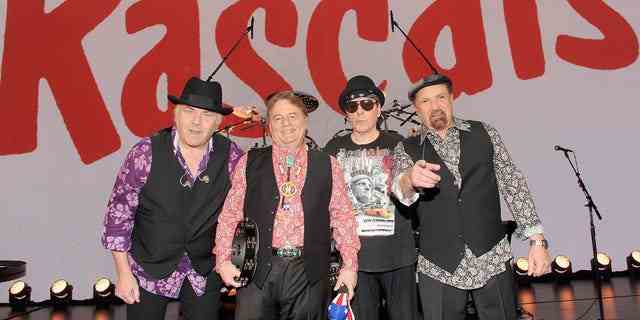 Von links nach rechts nehmen Gene Cornish, Eddie Brigati, Dino Danelli und Felix Cavaliere von The Rascals teil "Die Rascals: Es war einmal ein Traum" Broadway Sneak Peek im Jahr 2013. 