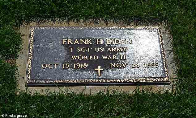 In Bezug auf Onkel Frank Biden, der ein Purple Heart erhält, wird auf seinem Grabstein nicht erwähnt, dass er eines als solches erhält, und es wird auch nicht in seinem Nachruf erwähnt