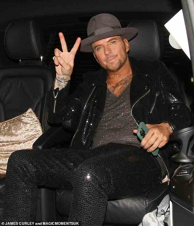 Dazzling: Matt Goss showed off his quirky style in a pair of shimmering trousers and a matching jacket