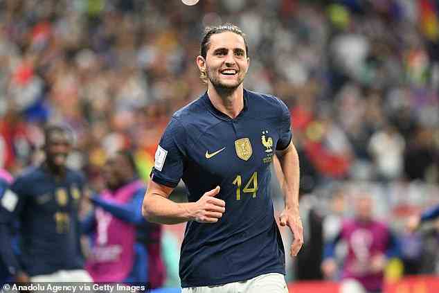 Mittelfeldspieler Adrien Rabiot ist zurück in der französischen Elf, nachdem er das Halbfinale gegen Marokko verpasst hatte
