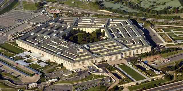 US-Pentagon in Washington, DC-Gebäude mit Blick auf die Luftaufnahme von oben