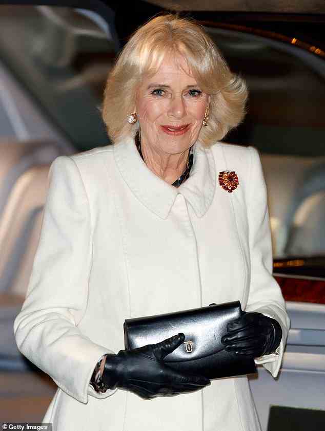 'And what was the Queen Consort, Camilla, wearing that night? A brilliant white coat with a neat collar'