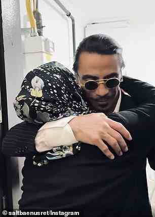 Salt Bae, who has more than 40 million followers on Instagram, embraces his mother