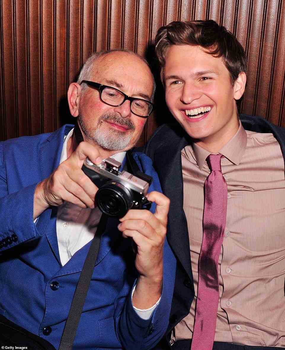 Father and son: Photographer Arthur Elgort and his actor son Ansel Elgort pictured at The Royalton Hotel in New York City in June 2014