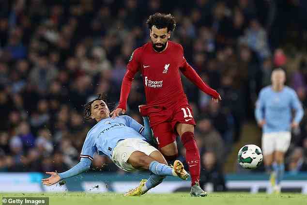 Salah traf am Donnerstag bei Liverpools 2:3-Niederlage gegen Manchester City im Carabao Cup